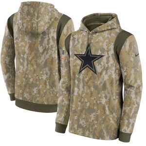Nike Dallas Cowboys Hoodie Mens Camo Salute To Service Pullover NFL Sweater L